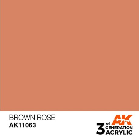 Acrílicos de 3rd Generación, BROWN ROSE– STANDARD. Bote 17 ml. Marca Ak-Interactive. Ref: Ak11063.