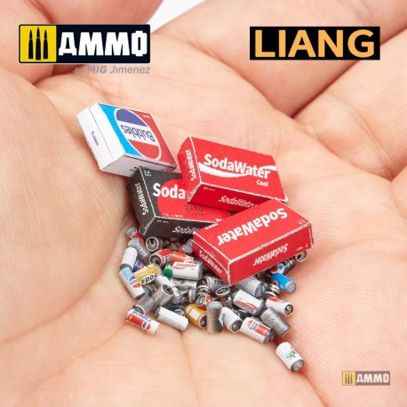 Model Soda Cans + Cardboard Boxes 2000s-2020s. Marca Liang. Ref: LIANG-0412.