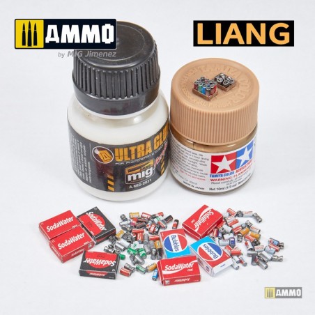 Model Soda Cans + Cardboard Boxes 2000s-2020s. Marca Liang. Ref: LIANG-0412.
