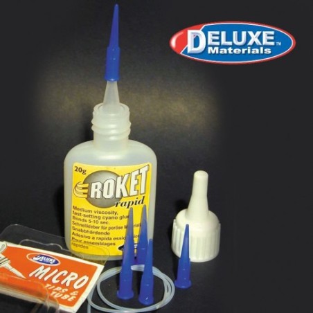 Roket Glue Tips, Canulas de recambio. 6uds. Marca Deluxe. Ref: AC20.
