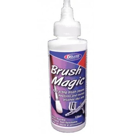 Brush Magic, Limpiador y restaurador de pinceles y aerógrafo. Bote 125 ml. Marca Deluxe. Ref:  AC19.