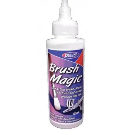 Brush Magic, Limpiador y restaurador de pinceles y aerógrafo. Bote 125 ml. Marca Deluxe. Ref:  AC19.