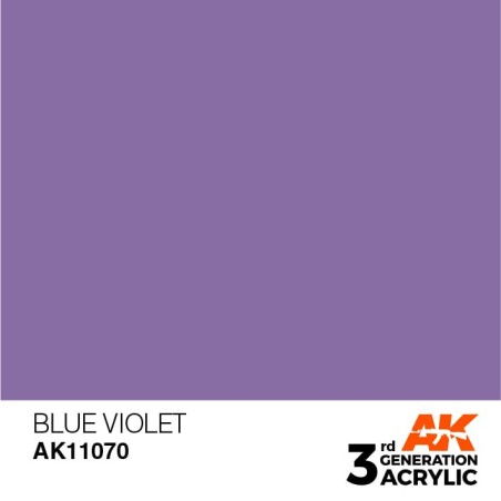 Acrílicos de 3rd Generación, BLUE VIOLET  – STANDARD. Bote 17 ml. Marca Ak-Interactive. Ref: Ak11070.