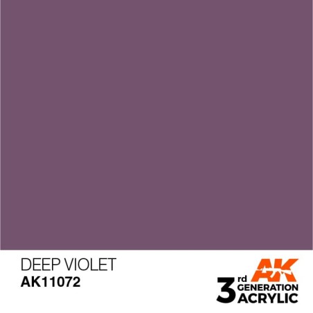Acrílicos de 3rd Generación, DEEP VIOLET  – STANDARD. Bote 17 ml. Marca Ak-Interactive. Ref: Ak11072.