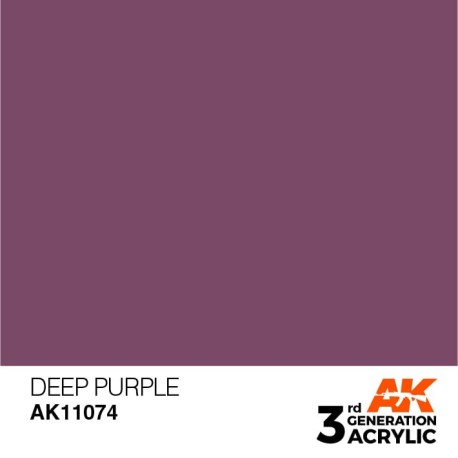 Acrílicos de 3rd Generación, DEEP  PURPLE  – STANDARD. Bote 17 ml. Marca Ak-Interactive. Ref: Ak11074.