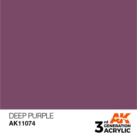Acrílicos de 3rd Generación, DEEP  PURPLE  – STANDARD. Bote 17 ml. Marca Ak-Interactive. Ref: Ak11074.