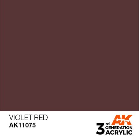 Acrílicos de 3rd Generación, VIOLET RED  – STANDARD. Bote 17 ml. Marca Ak-Interactive. Ref: Ak11075.