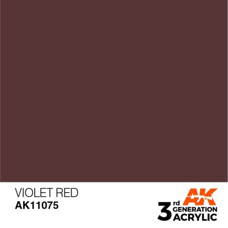 Acrílicos de 3rd Generación, VIOLET RED  – STANDARD. Bote 17 ml. Marca Ak-Interactive. Ref: Ak11075.