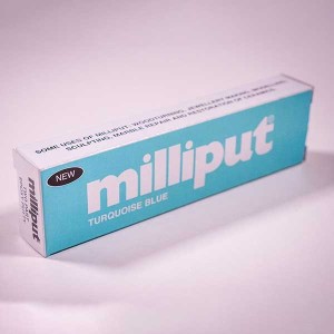 Masilla Epoxy Putty Turquoise blue, Masilla modelar. 113 gr. Marca Milliput. Ref: Turquoise Blue.