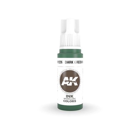 Acrílicos de 3rd Generación, DARK GREEN - INK  . Bote 17 ml. Marca Ak-Interactive. Ref: Ak11226.
