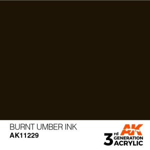 Acrílicos de 3rd Generación, BURNT UMBER - INK  . Bote 17 ml. Marca Ak-Interactive. Ref: Ak11229.