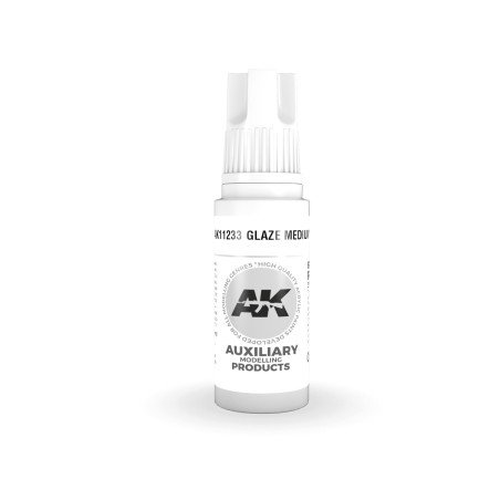 Acrílicos de 3rd, GLAZE  MEDIUM -AUXILIARY . Bote 17 ml. Marca Ak-Interactive. Ref: Ak11233.