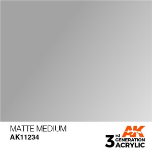 Acrílicos de 3rd, MATTE  MEDIUM -AUXILIARY . Bote 17 ml. Marca Ak-Interactive. Ref: Ak11234.