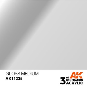 Acrílicos de 3rd, GLOSS  MEDIUM -AUXILIARY . Bote 17 ml. Marca Ak-Interactive. Ref: Ak11235.