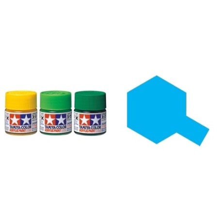 Gloss Clear Blue, Azul Translucido Brillo (81023). Bote 23 ml. Marca Tamiya. Ref: X-23.