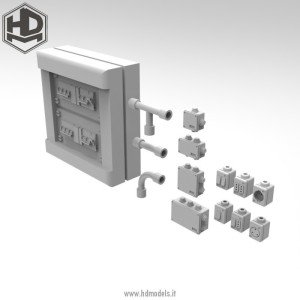 Elementos eléctricos civiles de exterior. Escala 1:35. Marca Macone. Ref: HDM35017.