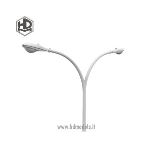 Farola moderna doble de calle. Escala 1:35. Marca Macone. Ref: HDM35037. 2