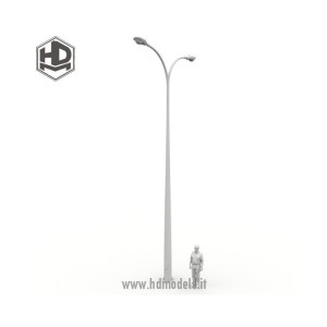 Farola moderna doble de calle. Escala 1:35. Marca Macone. Ref: HDM35037.