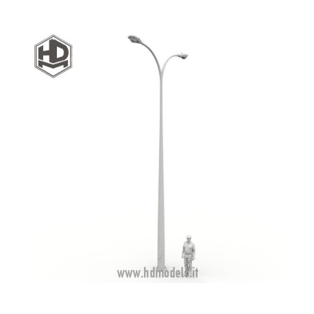 Farola moderna doble de calle. Escala 1:35. Marca Macone. Ref: HDM35037.