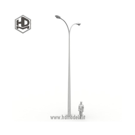 Farola moderna doble de calle. Escala 1:35. Marca Macone. Ref: HDM35037.