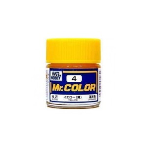 Mr.HOBBY AQUEOUS COLOR, Amarillo Gelb brillo. Bote 10 ml. Marca MR.Hobby. Ref: H4.