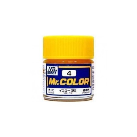 Mr.HOBBY AQUEOUS COLOR, Amarillo Gelb brillo. Bote 10 ml. Marca MR.Hobby. Ref: H4.