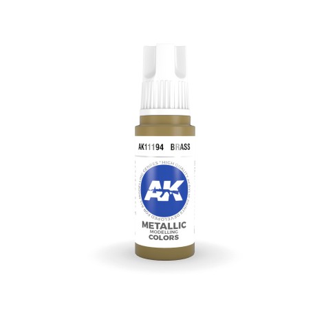Acrílicos de 3rd Generación, BRASS– METALIC. Bote 17 ml. Marca Ak-Interactive. Ref: Ak11194.