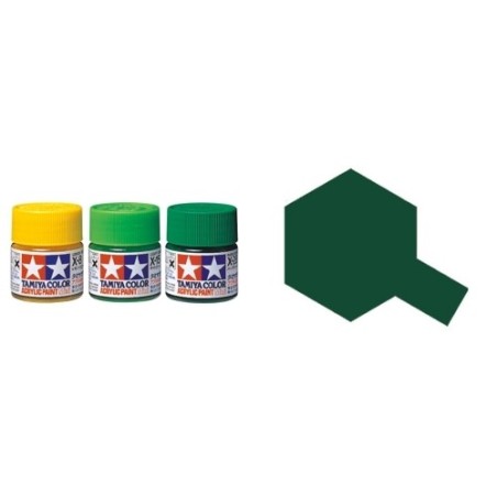 Flat Black Green, Negro Verdoso  Mate (81027). Bote 23 ml. Marca Tamiya. Ref: XF-27.