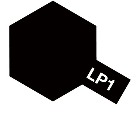 Lacquer paint, lacquer black. Bote 10 ml. Marca Tamiya. Ref: LP-1( LP1 ).