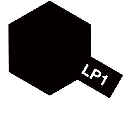Lacquer paint, lacquer black. Bote 10 ml. Marca Tamiya. Ref: LP-1( LP1 ).