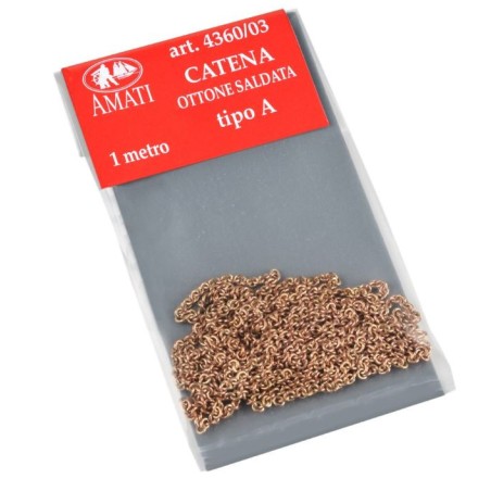 Cadena cobre Tipo A, eslabón 2.5mm x 1m . Marca Amati. Ref: 436003.