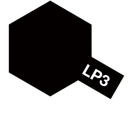 Lacquer paint, lacquer flat black . Bote 10 ml. Marca Tamiya. Ref: LP-3( LP3).