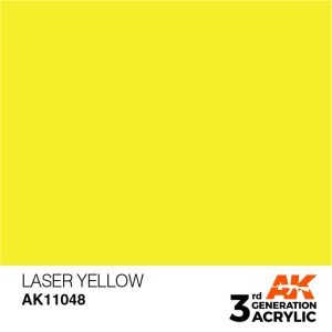 Acrílicos de 3rd Generación, LASER YELLOW – STANDARD. Bote 17 ml. Marca Ak-Interactive. Ref: Ak11048.