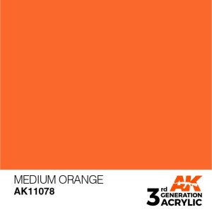 Acrílicos de 3rd General, MEDIUM  ORANGE  – STANDARD. Bote 17 ml. Marca Ak-Interactive. Ref: Ak11078.