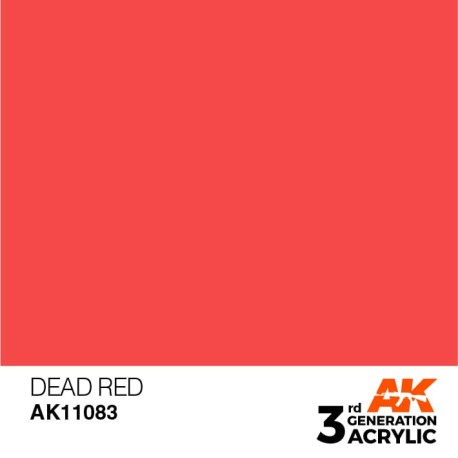 Acrílicos de 3rd General, DEAD RED  – STANDARD. Bote 17 ml. Marca Ak-Interactive. Ref: Ak11083.