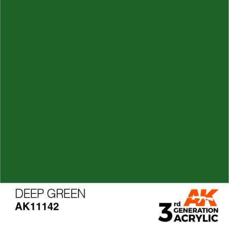 Acrílicos de 3rd Generación,  DEEP GREEN – STANDARD. Bote 17 ml. Marca Ak-Interactive. Ref: Ak11142.