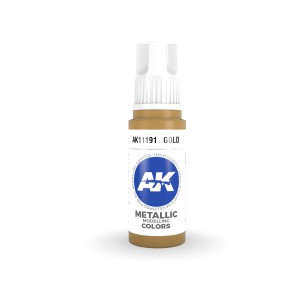 Acrílicos de 3rd Generación, GOLD – METALIC. Bote 17 ml. Marca Ak-Interactive. Ref: Ak11191. 2