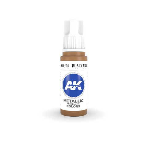 Acrílicos de 3rd Generación,  RUSTY BRASS– METALIC. Bote 17 ml. Marca Ak-Interactive. Ref: Ak11195.