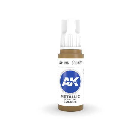 Acrílicos de 3rd Generación,  BRONZE – METALIC. Bote 17 ml. Marca Ak-Interactive. Ref: Ak11196.