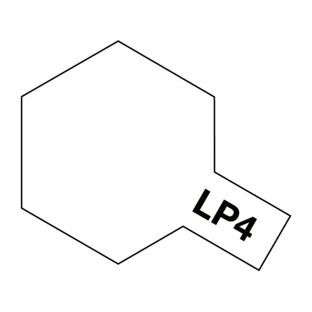 Lacquer paint, lacquer flat white  . Bote 10 ml. Marca Tamiya. Ref: LP-4( LP4).