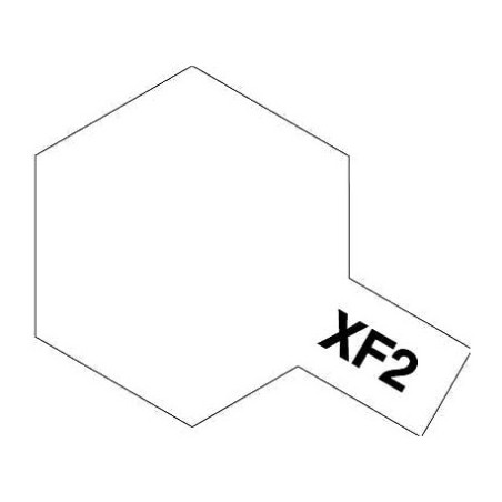 Flat  Black, Blanco Mate (81302). Bote 23 ml. Marca Tamiya. Ref: XF-2.