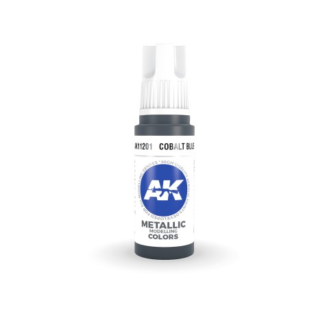 Acrílicos de 3rd General, COBALT BLUE –METALLIC . Bote 17 ml. Marca Ak-Interactive. Ref: Ak11201.