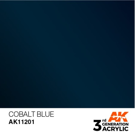 Acrílicos de 3rd General, COBALT BLUE –METALLIC . Bote 17 ml. Marca Ak-Interactive. Ref: Ak11201.