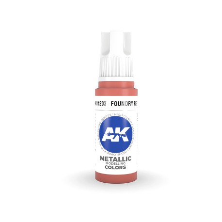 Acrílicos de 3rd General, FOUNDRY RED–METALLIC . Bote 17 ml. Marca Ak-Interactive. Ref: Ak11203.