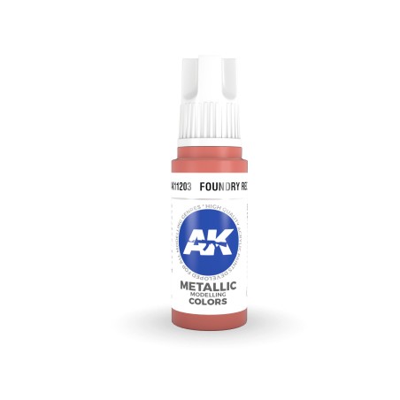Acrílicos de 3rd General, FOUNDRY RED–METALLIC . Bote 17 ml. Marca Ak-Interactive. Ref: Ak11203.