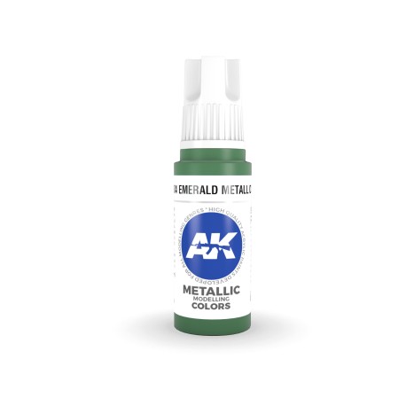 Acrílicos de 3rd General,EMERALD METALLIC GREEN –METALLIC . Bote 17 ml. Marca Ak-Interactive. Ref: Ak11204.