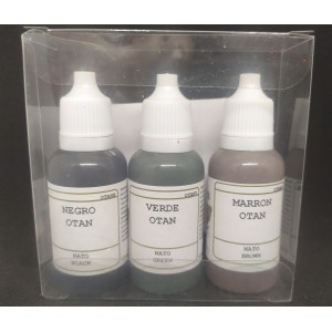 Set de 3 Acrilicos de la OTAN. Bote 17 ml. Marca BMR. Ref: OTAN.