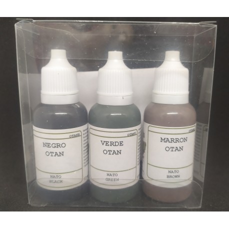 Set de 3 Acrilicos de la OTAN. Bote 17 ml. Marca BMR. Ref: OTAN.