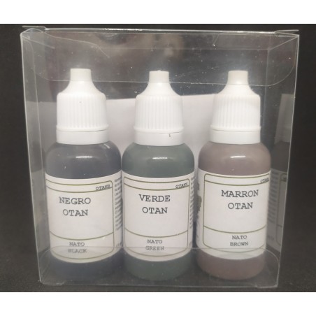 Set de 3 Acrilicos de la OTAN. Bote 17 ml. Marca BMR. Ref: OTAN.