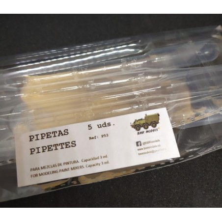 Pipetas para mezclas. 5 Unidades. Marca BMR. Ref: P53.